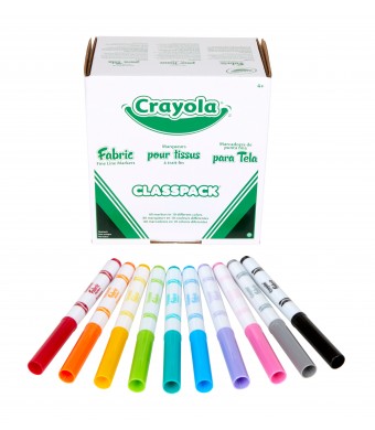 Crayola Fabric Marker Classpack – 80 Markers, 10 Assorted Colors – Perfect for Kids, Schools & Camps