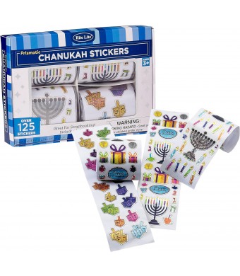 Chanukah Sticker Box – 125+ Prismatic Holiday Stickers in 4 Rolls
