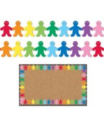 Rainbow People Classroom Border Trim 3" x 36" – Colorful Bulletin Board Border, Diversity Kids Design, 12 Pack