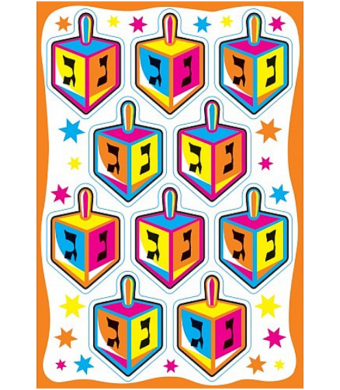 Neon Dreidel Cardstock Cutouts 120/Pk – Bright Chanukah Craft Shapes