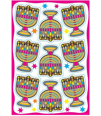 Neon Menorah Cardstock Cutout 108/Pk – Bright Chanukah Craft Shapes