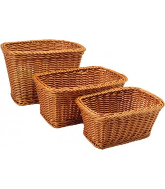 Rectangular Woven Plastic Baskets - 3/pk