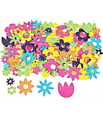 Glitter Flower Sticky Foam Shapes