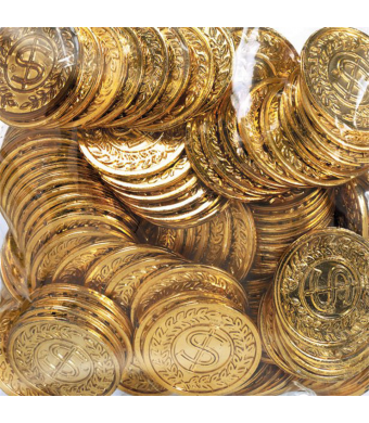 Gold Coins, 144/Pk – Treasure Coins for Kids, Games, and Party Favors
