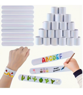 DIY White Slap Bracelets