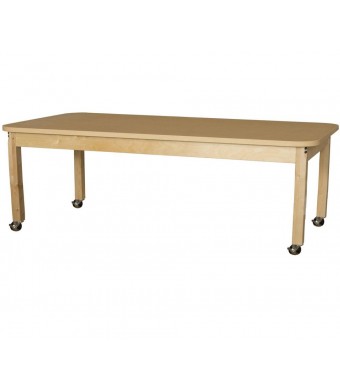30" x 72" Rectangle High Pressure Laminate Table with Hardwood Legs-29"