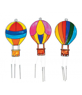 Hot Air Balloon Suncatcher With Wind Chimes
