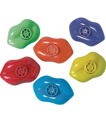 Lip-Shaped Plastic Whistles,12/Pk – Party Favors for Kids, Schools & Events