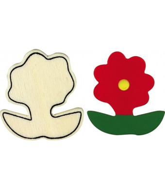 Wood Flower With Leaves