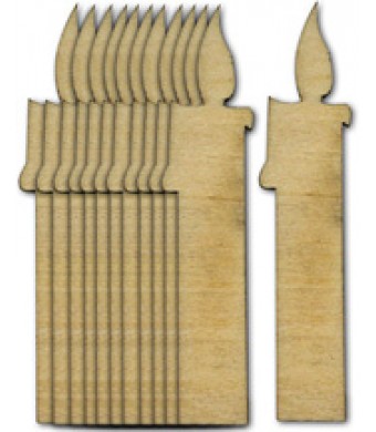 Wood Candle Cutouts 10/pk -  2"