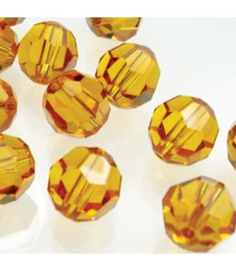 Round Faceted Bead 6MM - Amber
