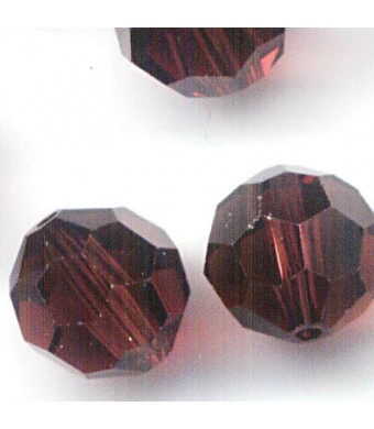 Round Faceted Bead 6MM - Red