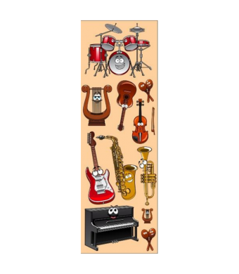 Music Themed Die-Cut Stickers – Musical Notes & Instruments Stickers for Classrooms, Crafts, Rewards & Kids Activities
