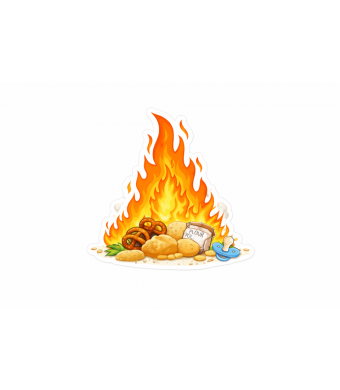 Pesach Burning Chametz Fire Cutouts – Passover Biur Chametz Craft Shapes for Kids, Classroom Activities & Holiday Decorations