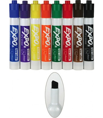 Expo Low Odor/Dry Erase Markers – Chisel Tip, 8/pk
