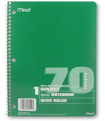 Spiral Notebook - 1 Subject