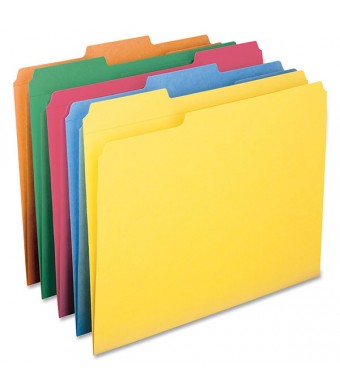 Colored File Folder, 1/3-Cut Tab, Letter Size, 24/Pk -  Assorted Primary Colors