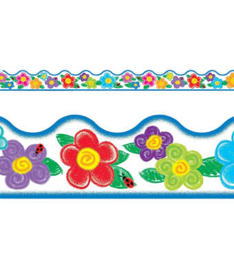 Borders-Crayon Flowers