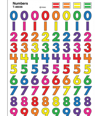 Numbers Stickers 800 Pack – Super Shapes Number Stickers for Classroom ...