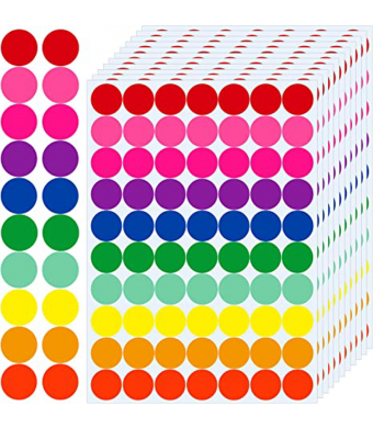 Multi-Color Dot Stickers – Multiple Sizes (1/2”, 3/4”, 1”) – Bulk Packs for Classroom & Craft Use