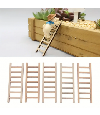 DIY Mini Wooden Ladder Miniature Crafts 10/pc