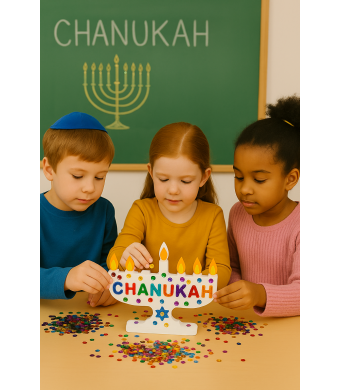 Styrofoam Chanukah Menorah 4.75″ – DIY Foam Craft for Kids, Classroom & Holiday Projects