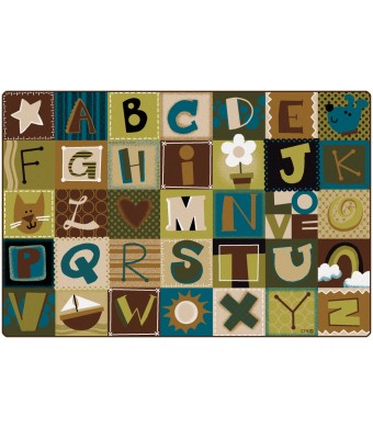 Toddler Alphabet Blocks Rug - Nature Colors