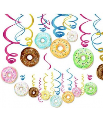 Donut Hanging Swirl Decoration – 10 Pack