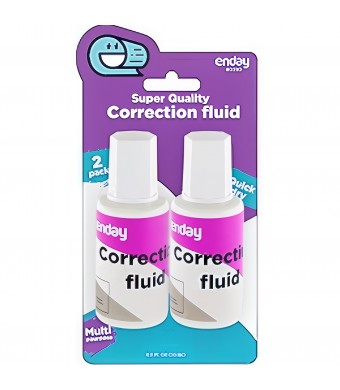 White Out – Correction Liquid Fluid, 7 Oz, 2/Pk | White Correction Fluid for Paper & Ink
