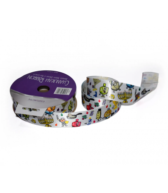 Happy Chanukah Satin Characters Ribbon – 1968.5" x 1.0"