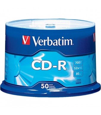 Verbatim CD-R Blank Discs, 700MB 52x Speed, 50-Pack Spindle