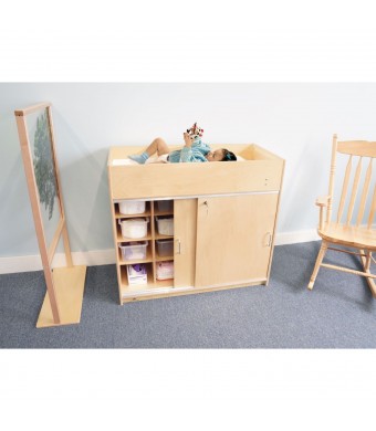 EZ Clean Birch Changing Cabinet With Trays 