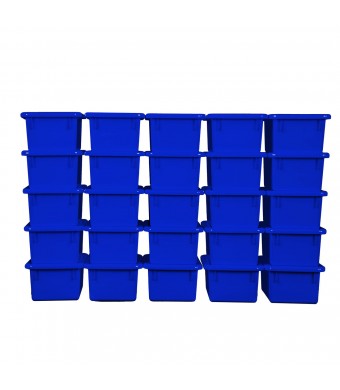 BLUE CUBBY W/ LID TRAY SET OF 25