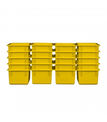 YELLOW CUBBY W/ LID TRAY SET OF 25