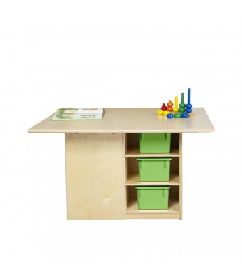 Cubby Table with (12) Lime Green Trays