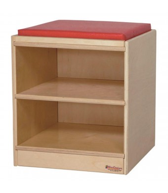 Mobile Stool with Brown Cushion
