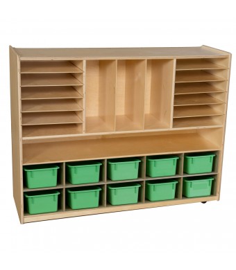 Multi-Storage with 10 Lime Green Trays