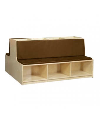 Read-A-Round Double-Sided Bench with Brown Cushions and Trays