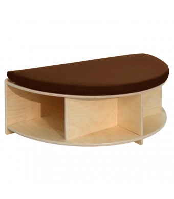 Read-A-Round Half Moon Bench with Brown Cushion