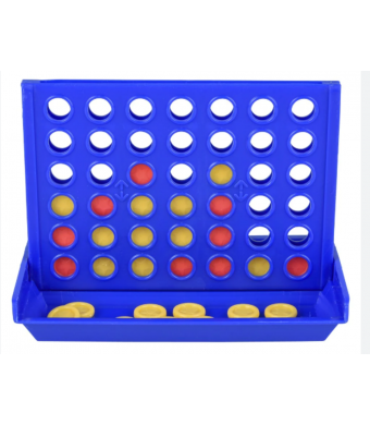 Four-In-A-Row Strategy Game, 12/Pk - Compact 4.5″ handheld Four-In-A-Row board games