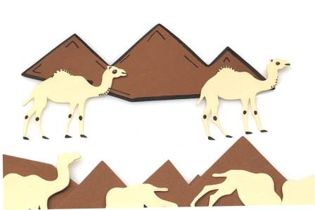 Camel & Pyramid Egypt Foam Shapes – Classroom Craft Pack (60 Pieces)