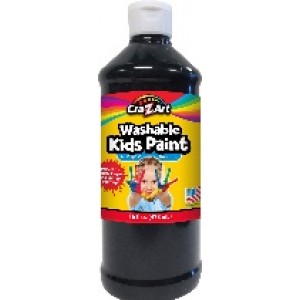 Washable Kids Tempera Paint 16 oz Black