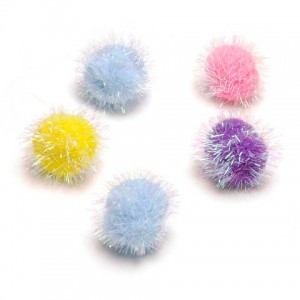 Tinsel Pom Poms- Spring Colors - 1/2"