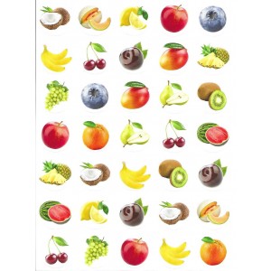 Mini Fruit Circles Stickers 10/Sheets