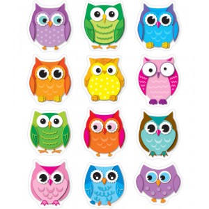 Colorful Owls Shape Stickers