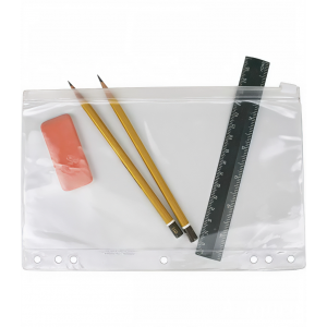 Zipper Pouch, 9.5" x 6"– Clear | Pencil Case with Zip Closure for School, Office & Travel Use
