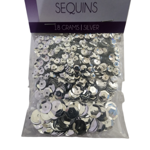 Silver Sequins Assorted Size 5,8,10mm 
