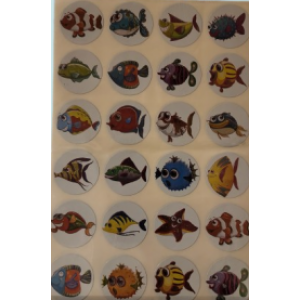 Metallic Circle Fish Dot Stickers -10 Sheets