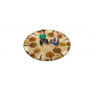 KIDSoft Tranquil Trees - Tan, NATURE, TAN, 6ft Round