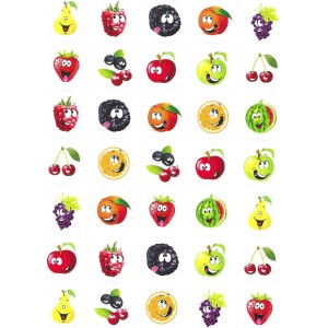 Happy Fruit Circle Stickers 10/Sheets